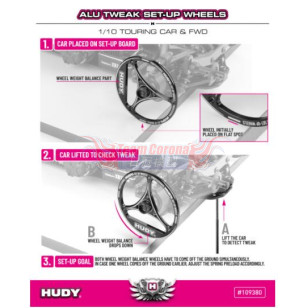 HUDY Alu Tweak Set-Up Wheel For 1/10 Touring Car & Fwd (4) - 109380